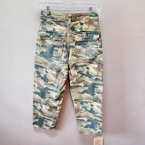 Free People Women's Camouflage High-Waisted Cargo Pants - Size 25 - - Picture 5 of 7